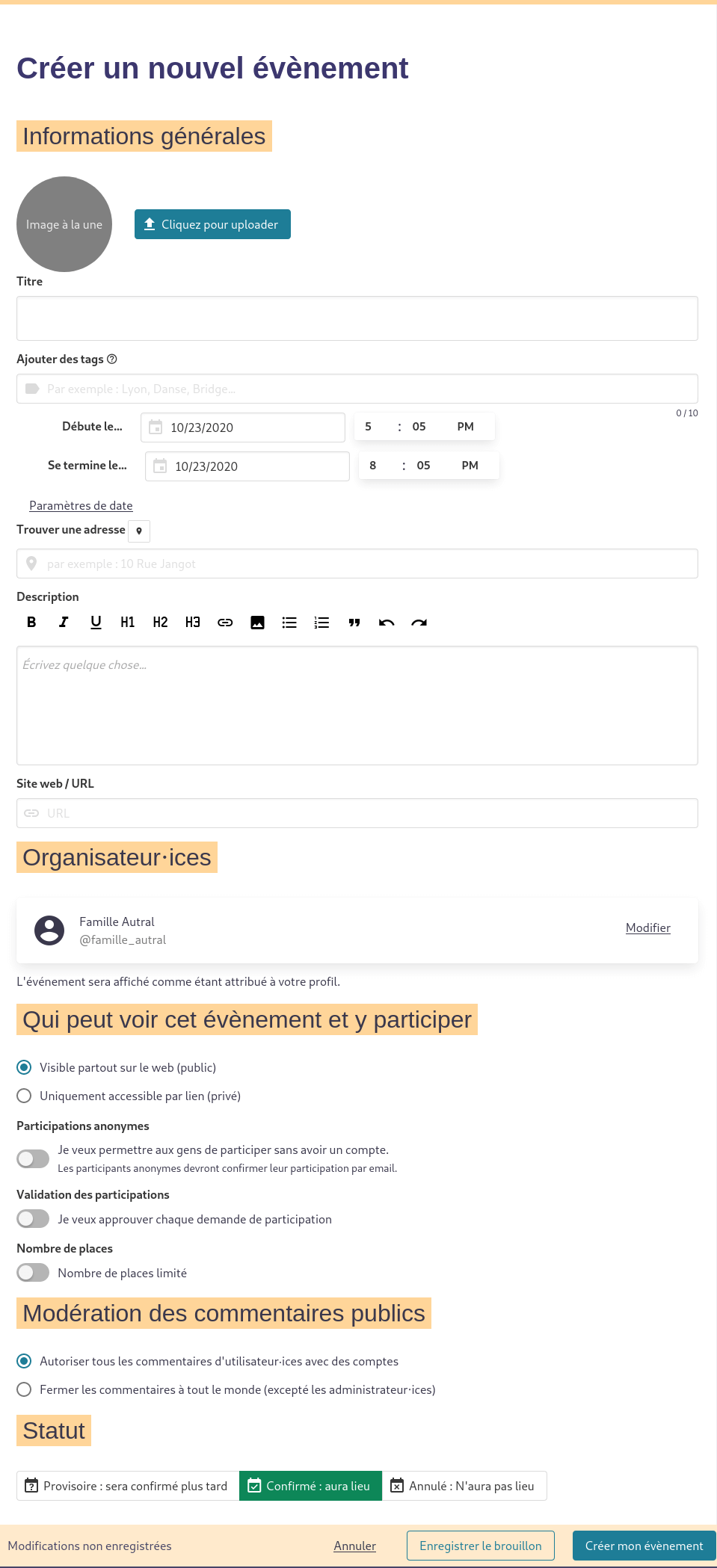 événement vide