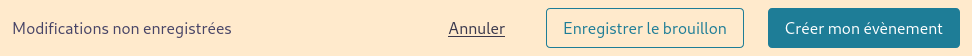 barre fixe pour sauvegarder un brouillon