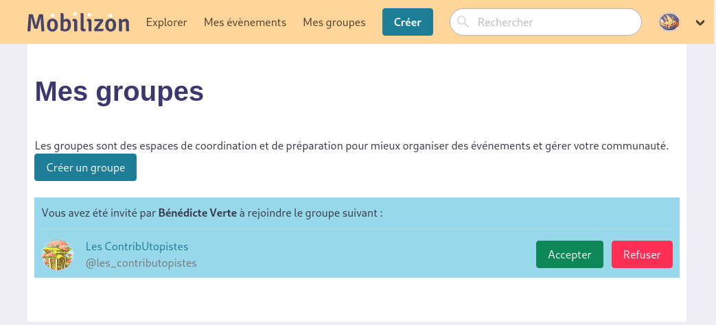groupe invitation