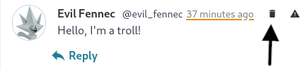 image delete a comment icon
