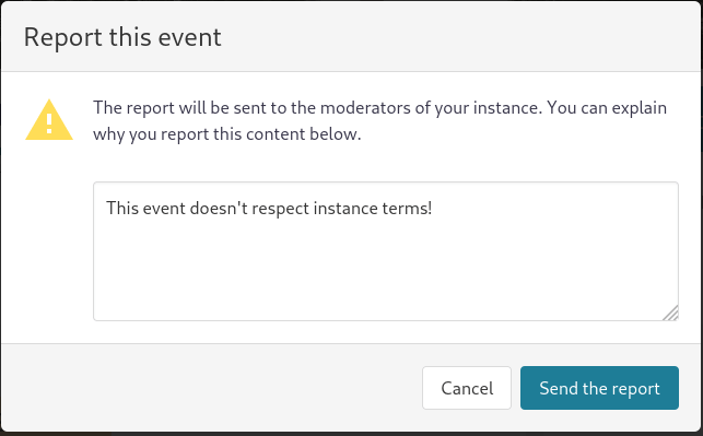 image event report modal