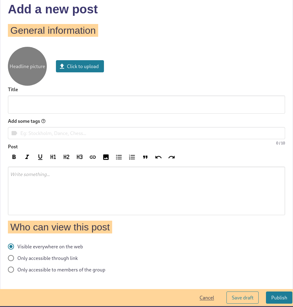 image empty add new post template