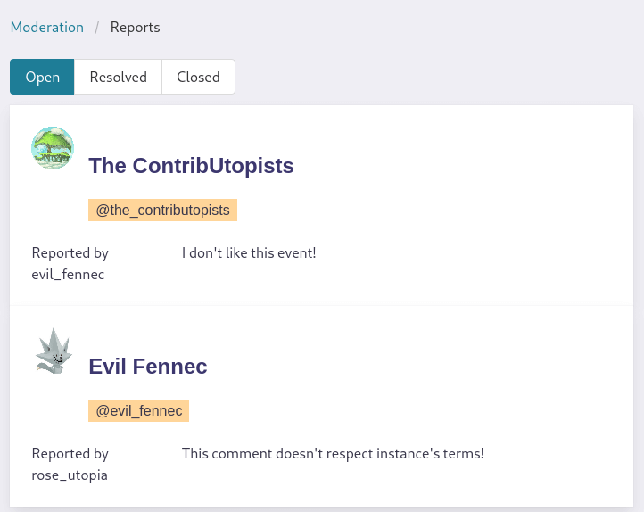new report view