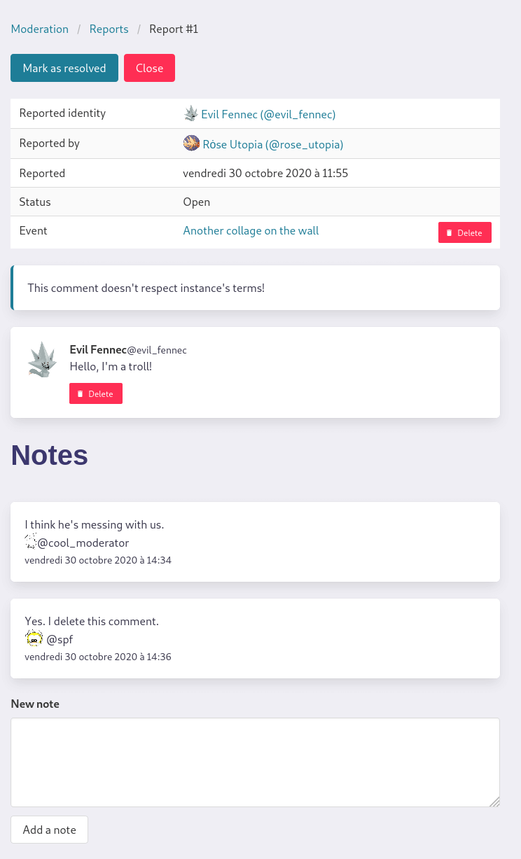 report notes