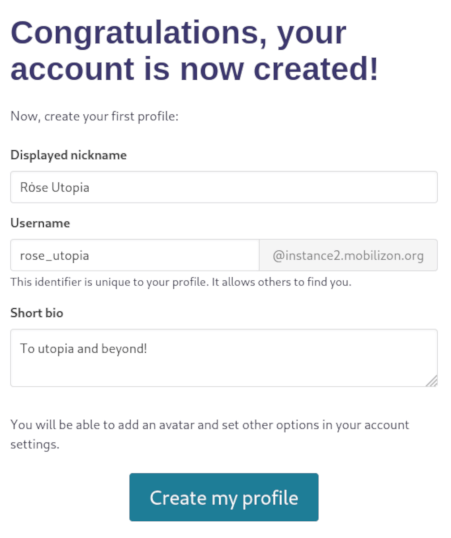 bio page settings